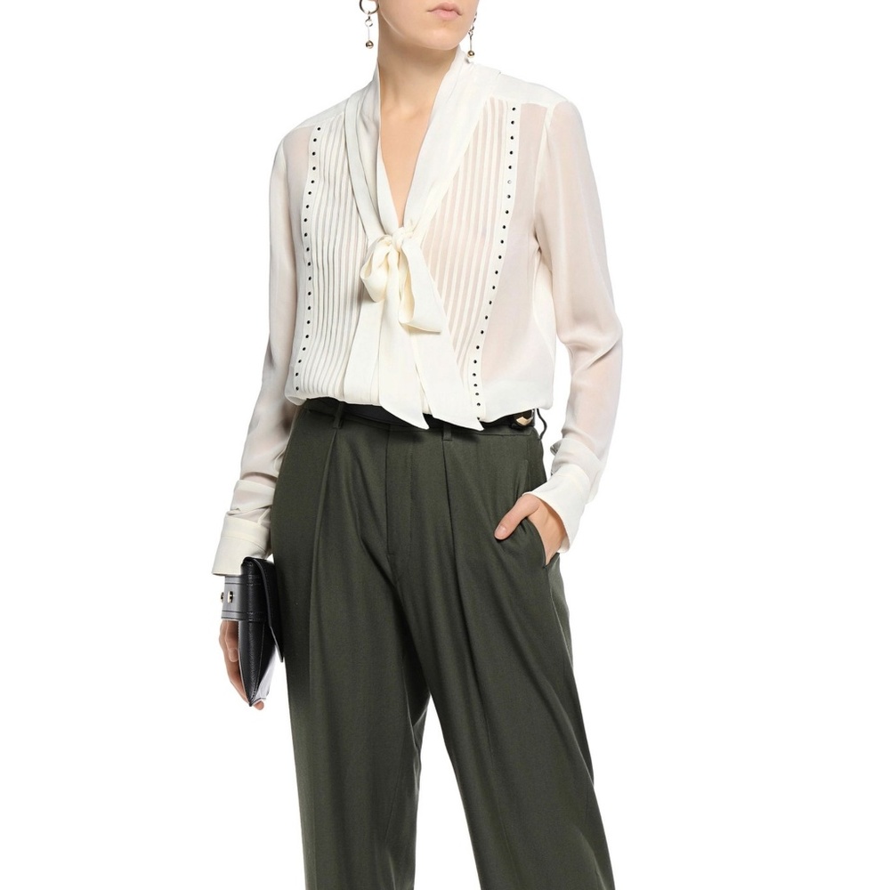 BELSTAFF Walton Stud-Embellished Silk Blouse
